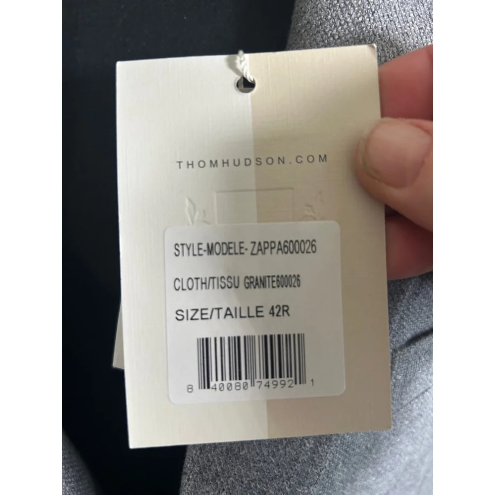 NWT Men's Thom Hudson Gray Wool & Silk Sport Coat Blazer Size 42R